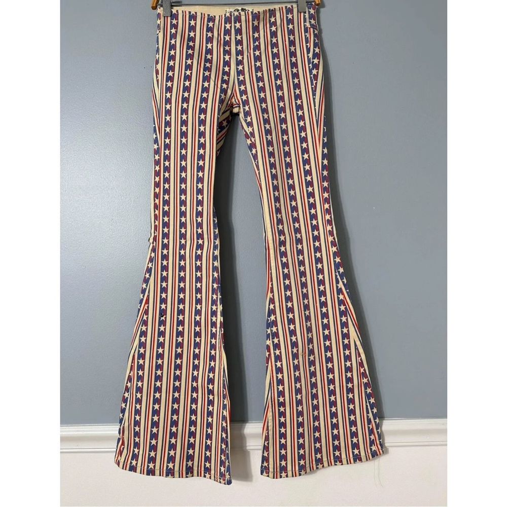 Free People Penny Pull-On Printed Flare Jeans Size 25 - Picture 6 of 6